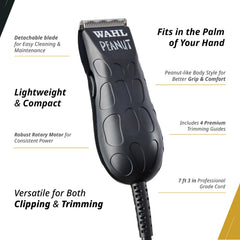 Wahl Professional trimmer in use shaping a neckline for clean finish
