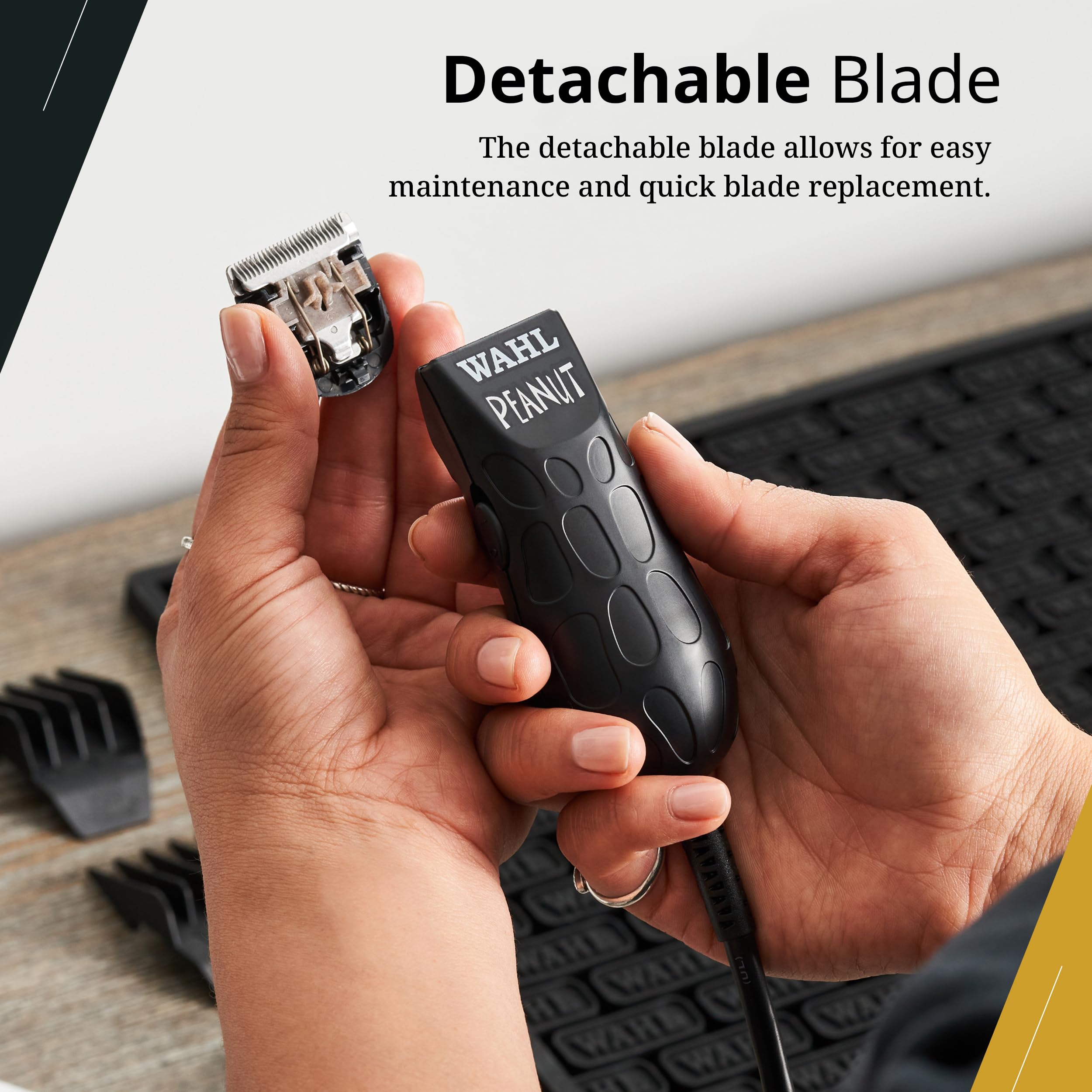 Wahl Professional trimmer held in hand to show 4-inch compact size and maneuverability