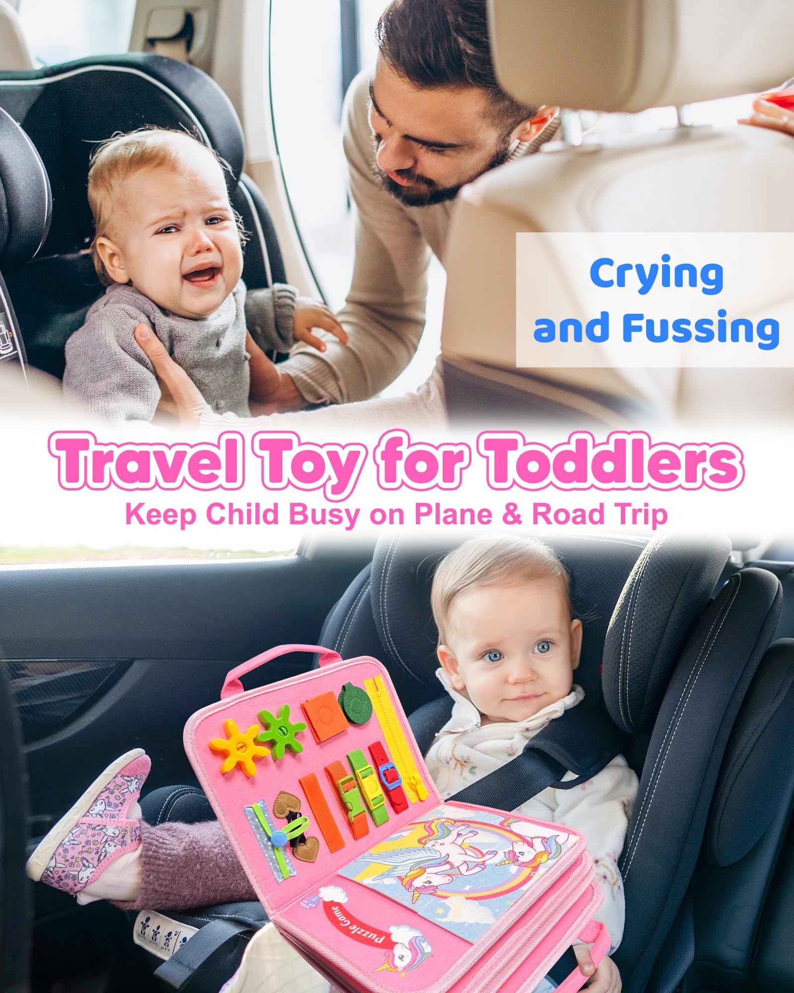 Walenty close-up felt textures and bright pieces, promotes safe tactile play