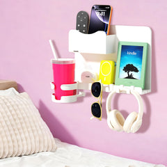 WALfuyao front view of shelf showing neat bedside storage and easy access