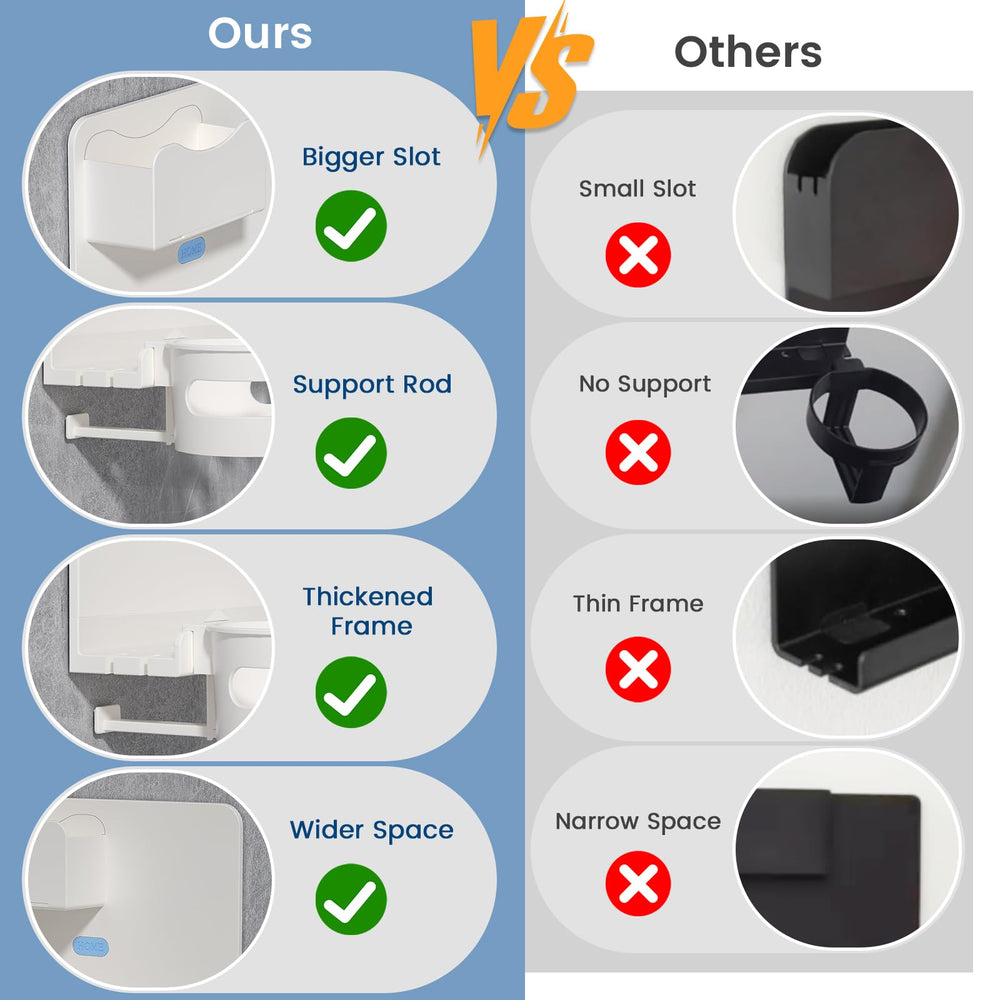 WALfuyao removable hooks and upper slot showing flexible organization options