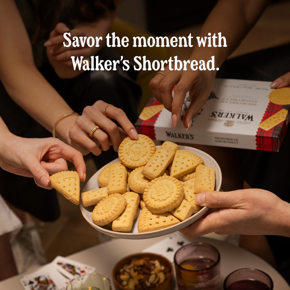 Walkers tartan box detail emphasizing premium gifting presentation