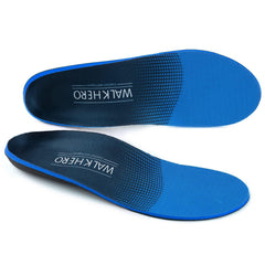 WALK·HERO front view of arch inserts showing full-length design and cushioning benefit