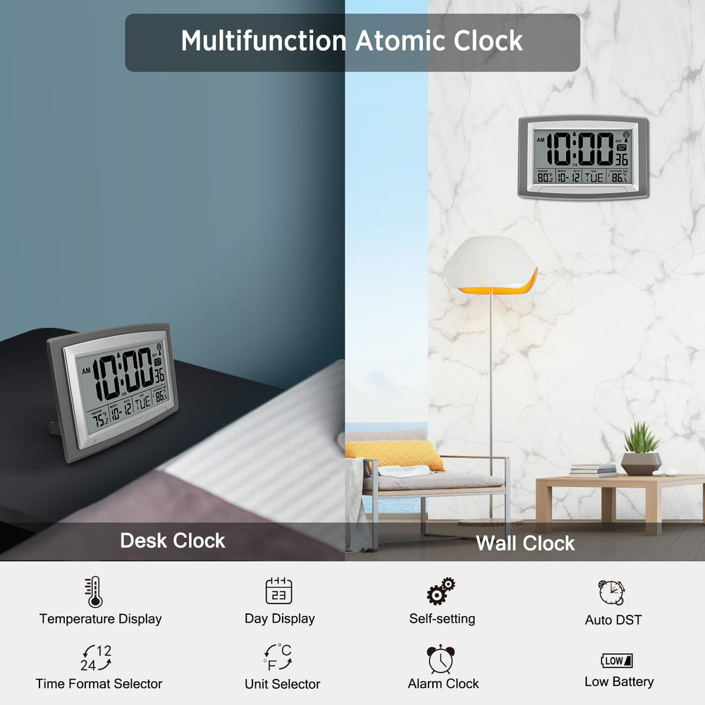 WallarGe clock display showing indoor and outdoor temperatures for quick checks