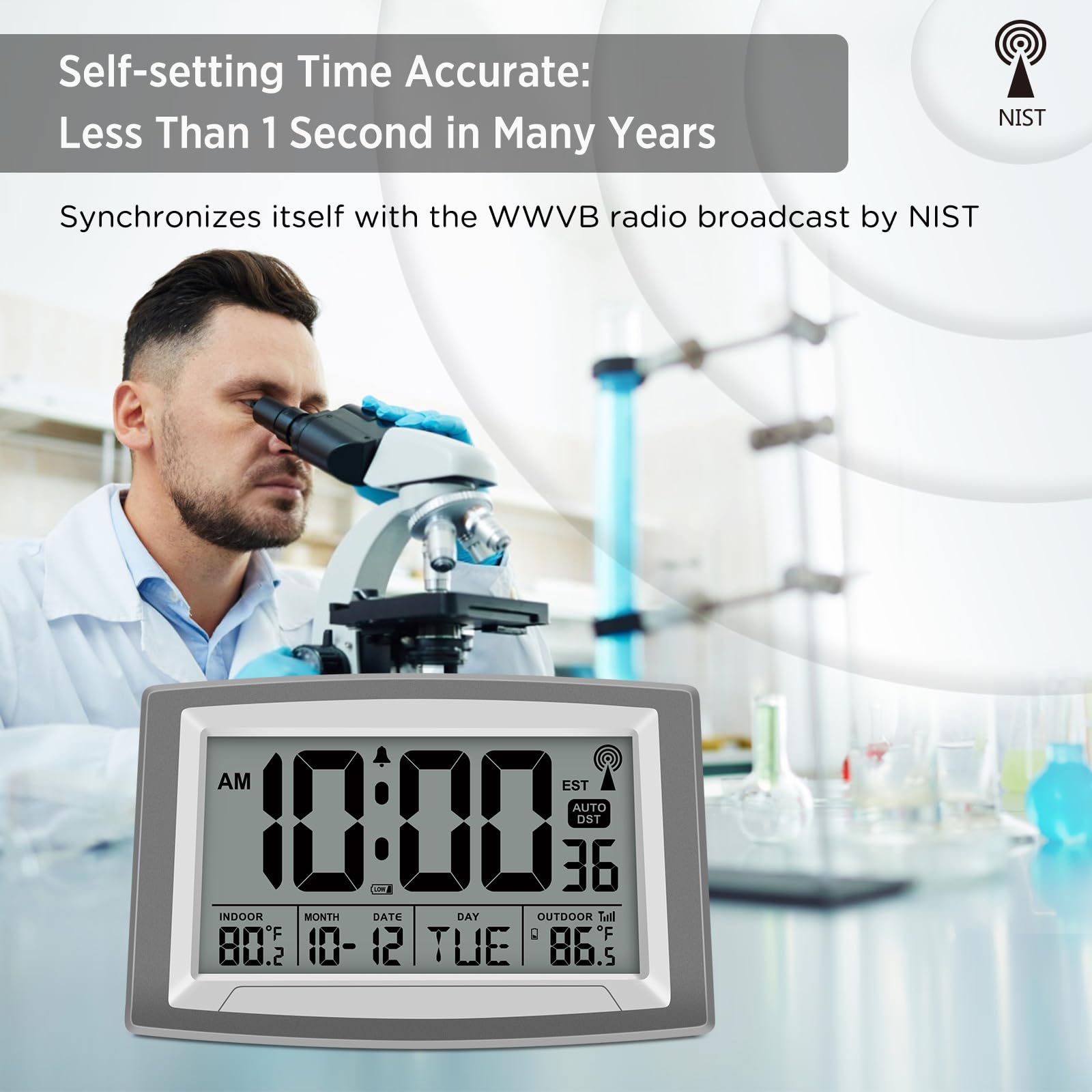 WallarGe clock hung on living room wall offering accurate time at a glance