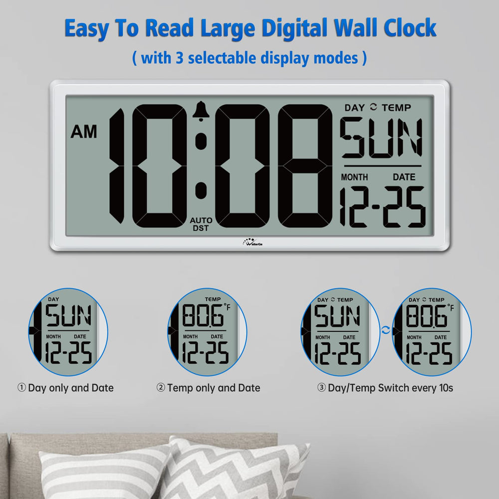 WallarGe close-up of thick digits and LCD contrast for fast time recognition
