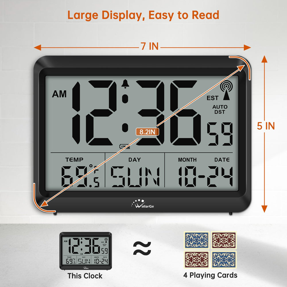 WallarGe close-up of LCD sections highlighting clear time and date readability