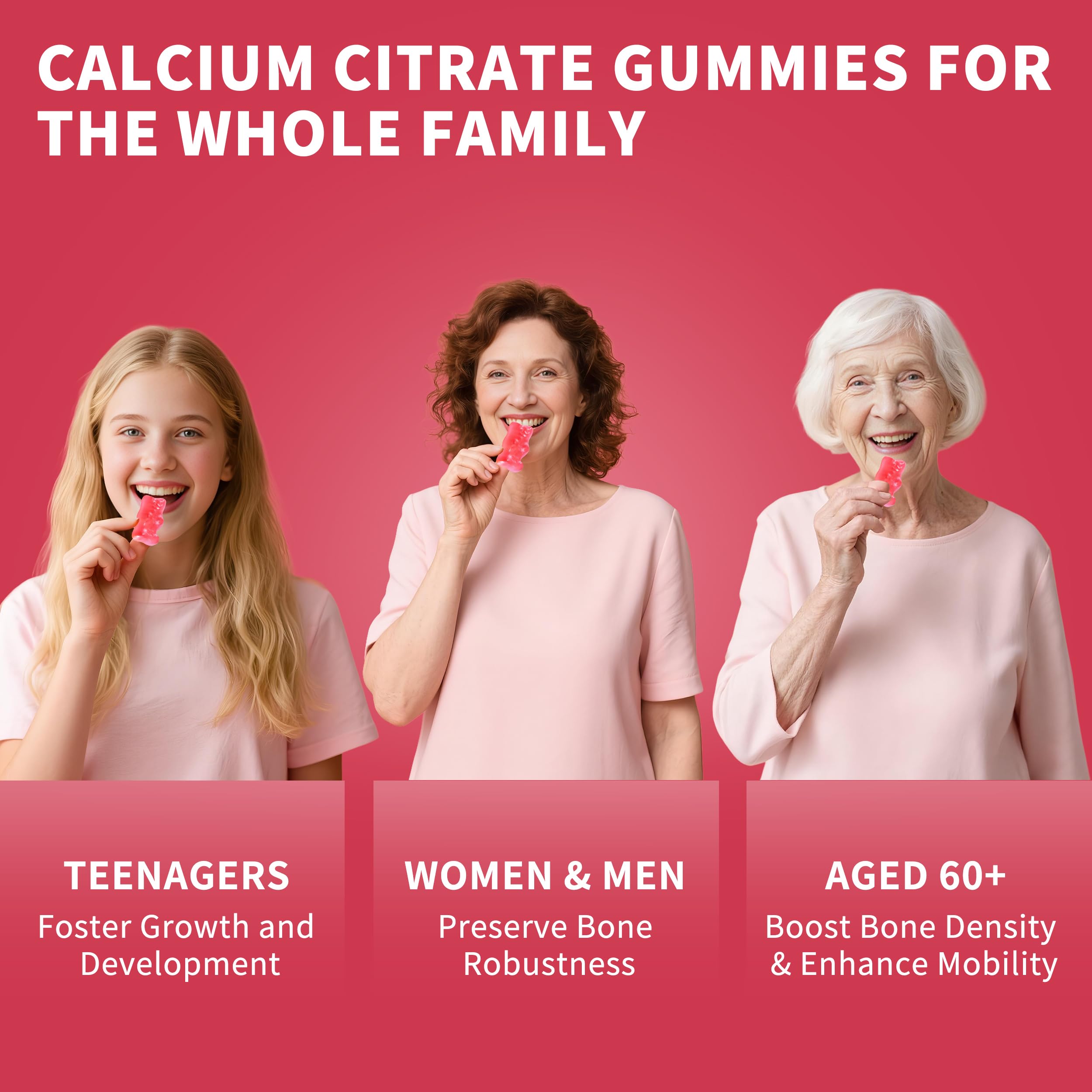 Wanish serving size gummies on spoon demonstrating easy two-per-day dosing