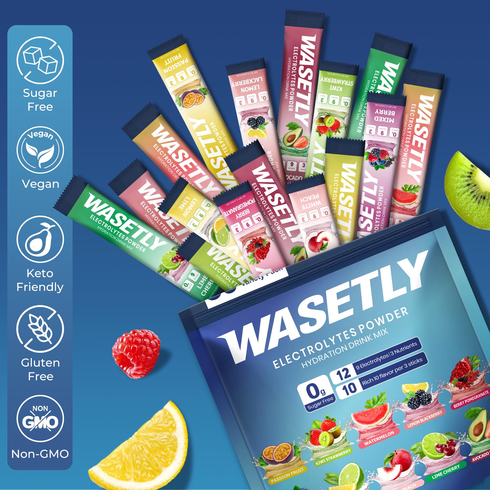 WASETLY prepared electrolyte drink in bottle demonstrating easy mixing for recovery