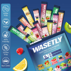 WASETLY prepared electrolyte drink in bottle demonstrating easy mixing for recovery