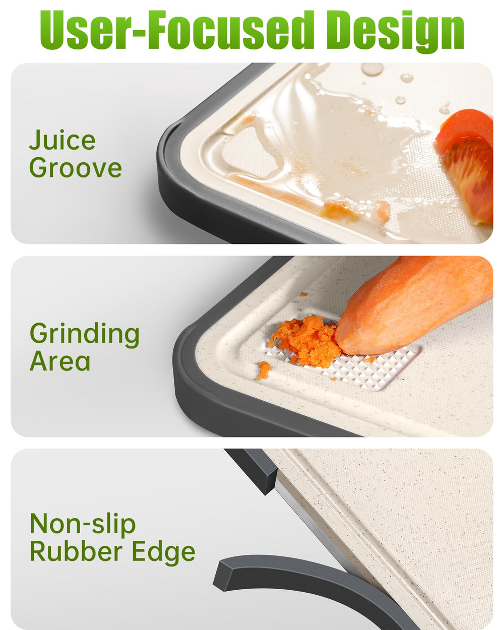 Washour board in use carving meat showing stable surface and safety benefit