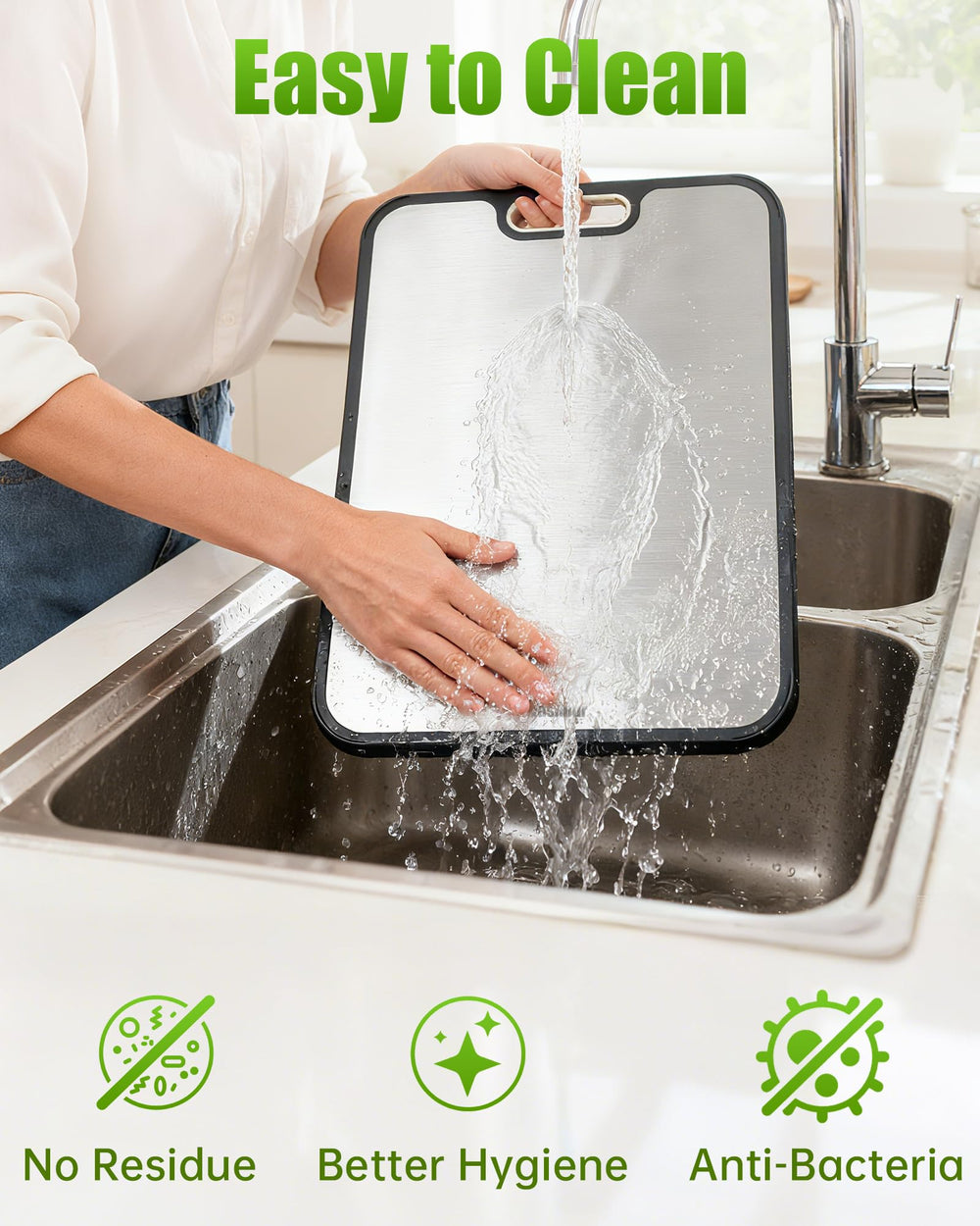 Washour juice channel close-up preventing spills and keeping counters clean