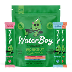 Waterboy front packaging showing 30ct variety pack and brand clarity