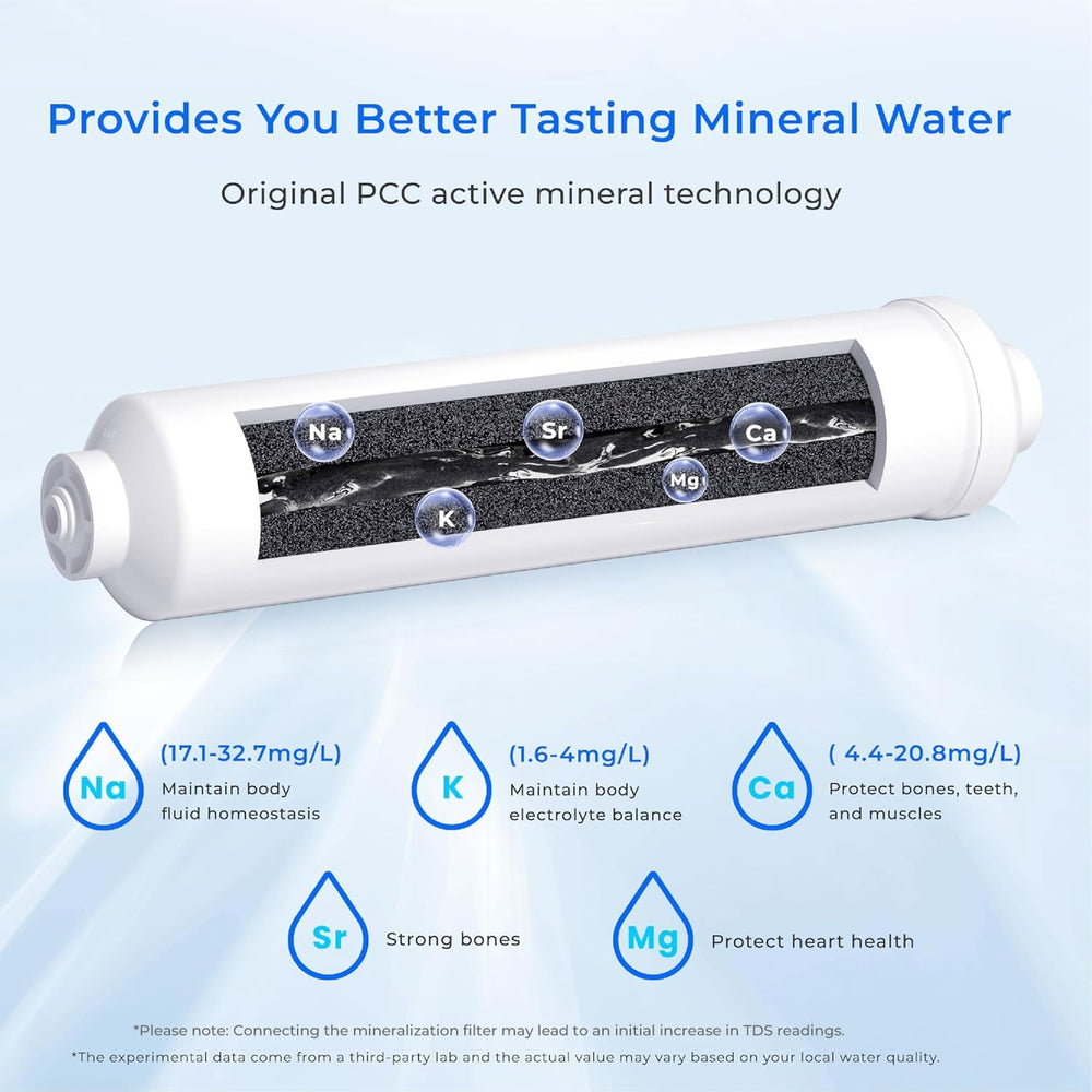 Waterdrop MNR35 installed under sink demonstrating neat inline fit and space savings