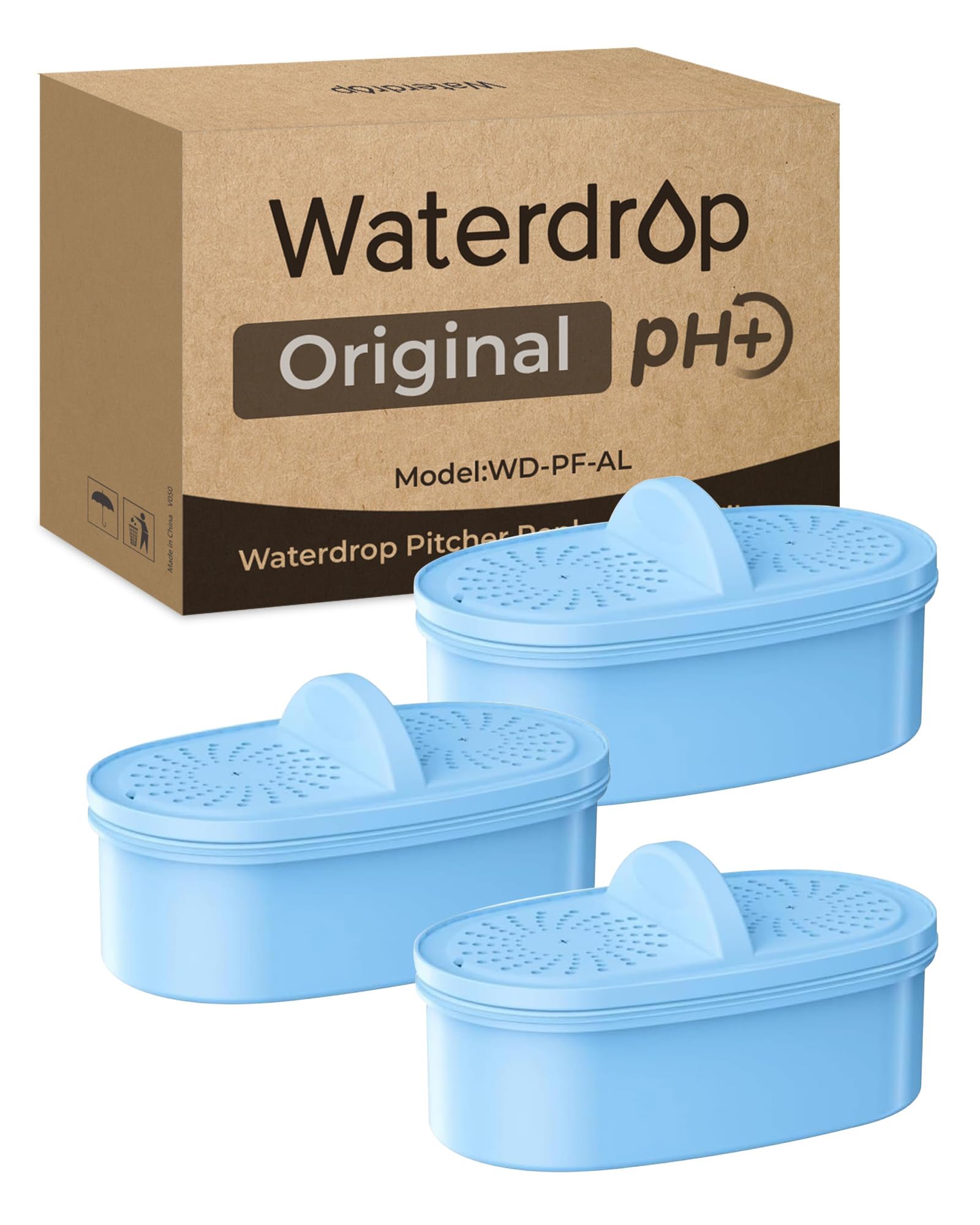 Waterdrop PF-AL front view showing cartridge and fast fill benefit