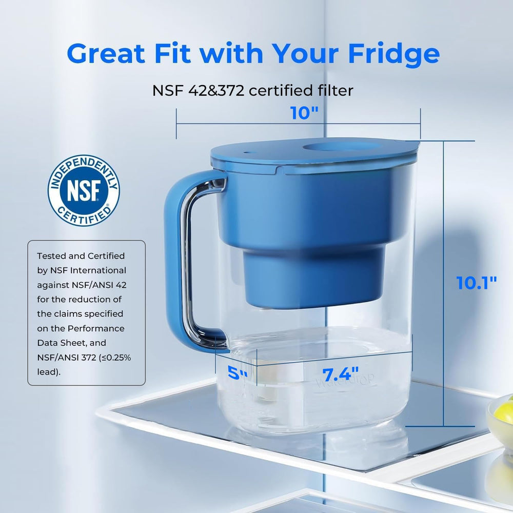 Waterdrop PF-01A replacement filter close-up with Waterdrop logo showing long-life cartridge