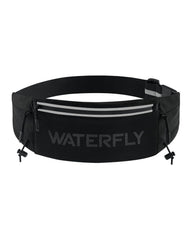 WATERFLY front view showing slim black pack and organized pockets benefit visibility