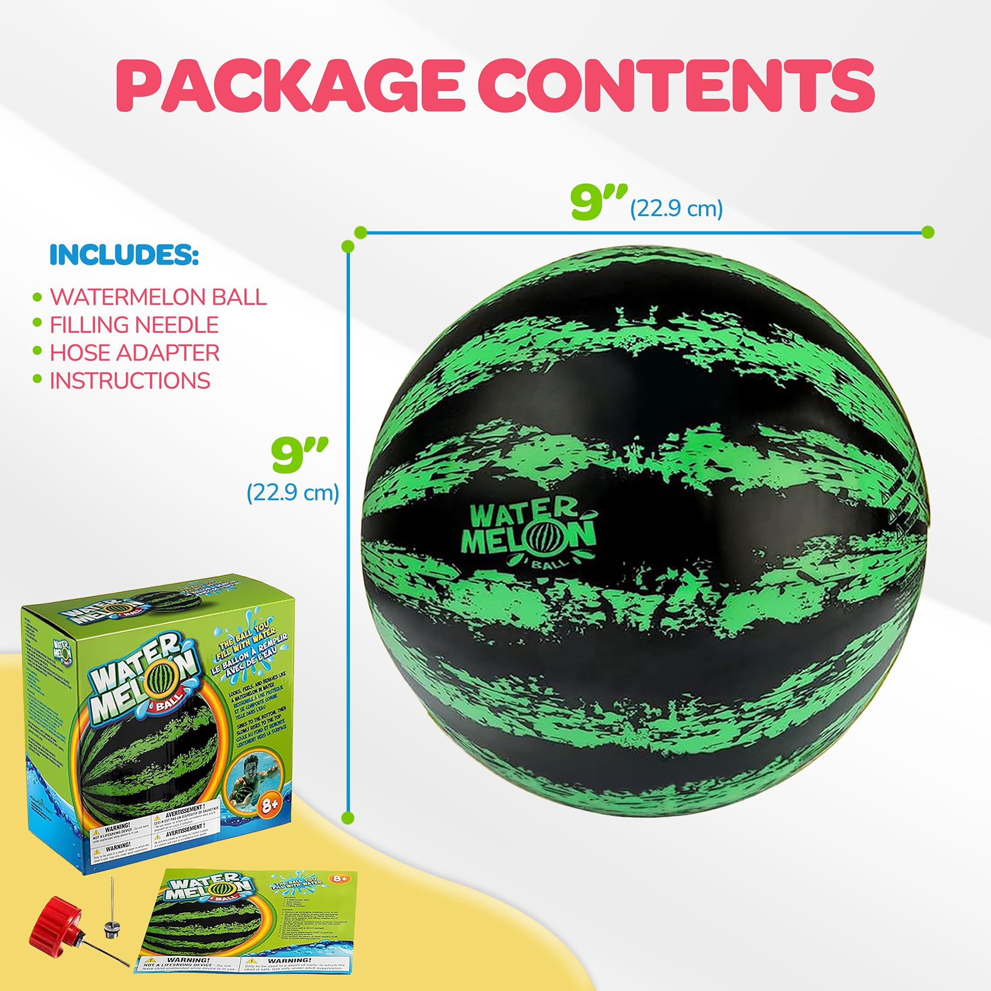 Watermelon Ball next to beach towel for scale showing Watermelon Ball size