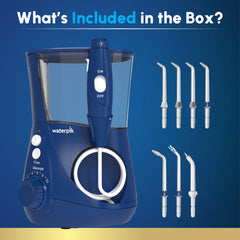 Waterpik assortment of seven color-coded tips for family sharing and needs