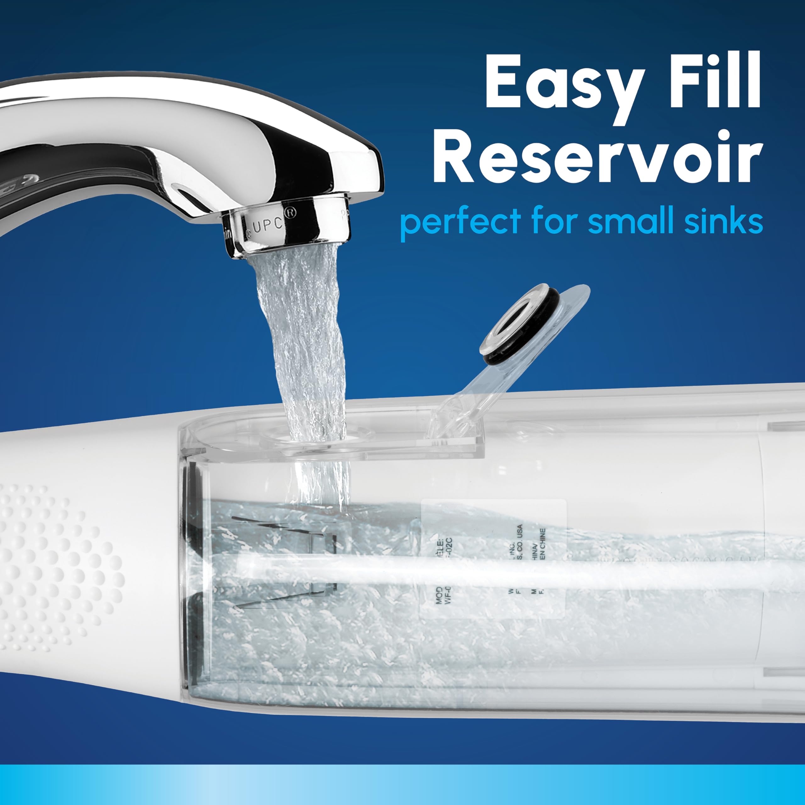 Waterpik battery compartment with three AA batteries installed for no-charger operation