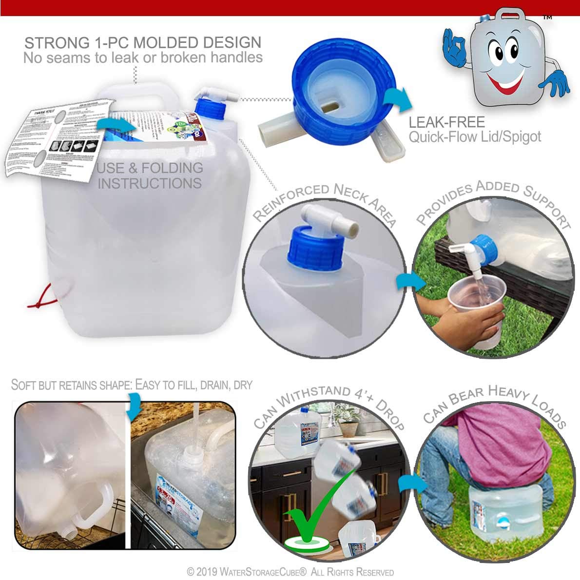 WaterStorageCube inside cooler illustrating chilled water storage convenience