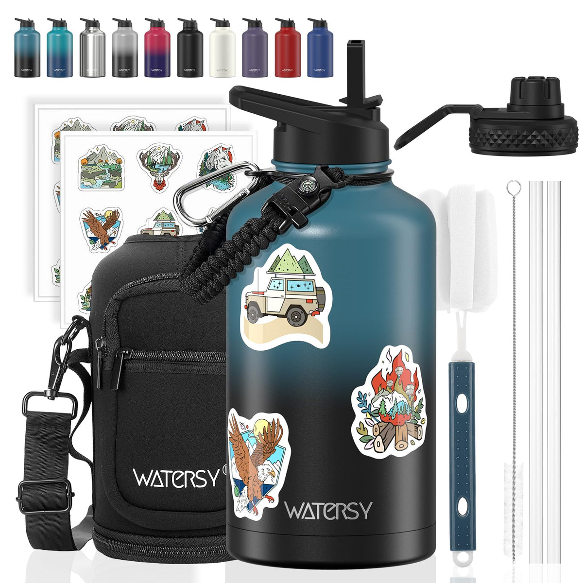 WATERSY front view showing bottle design and capacity benefit