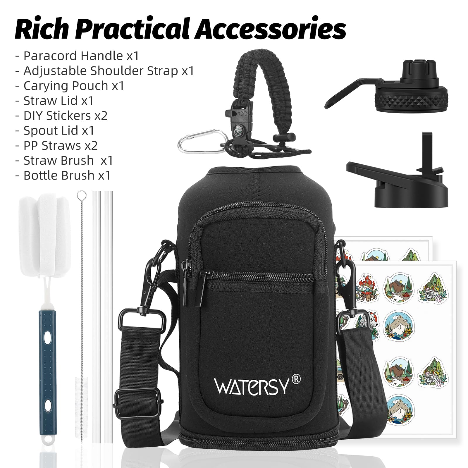 WATERSY paracord handle and pouch for secure carrying