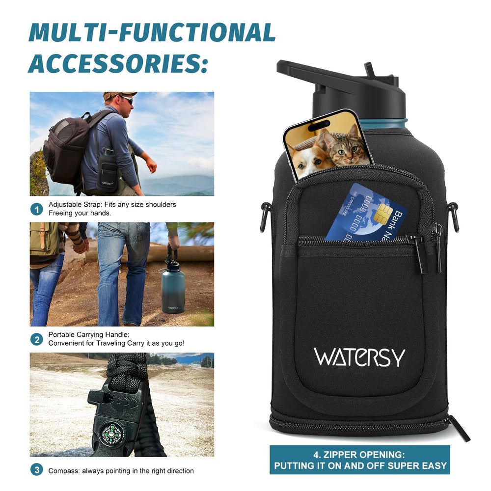WATERSY held in hand demonstrating half-gallon scale convenience