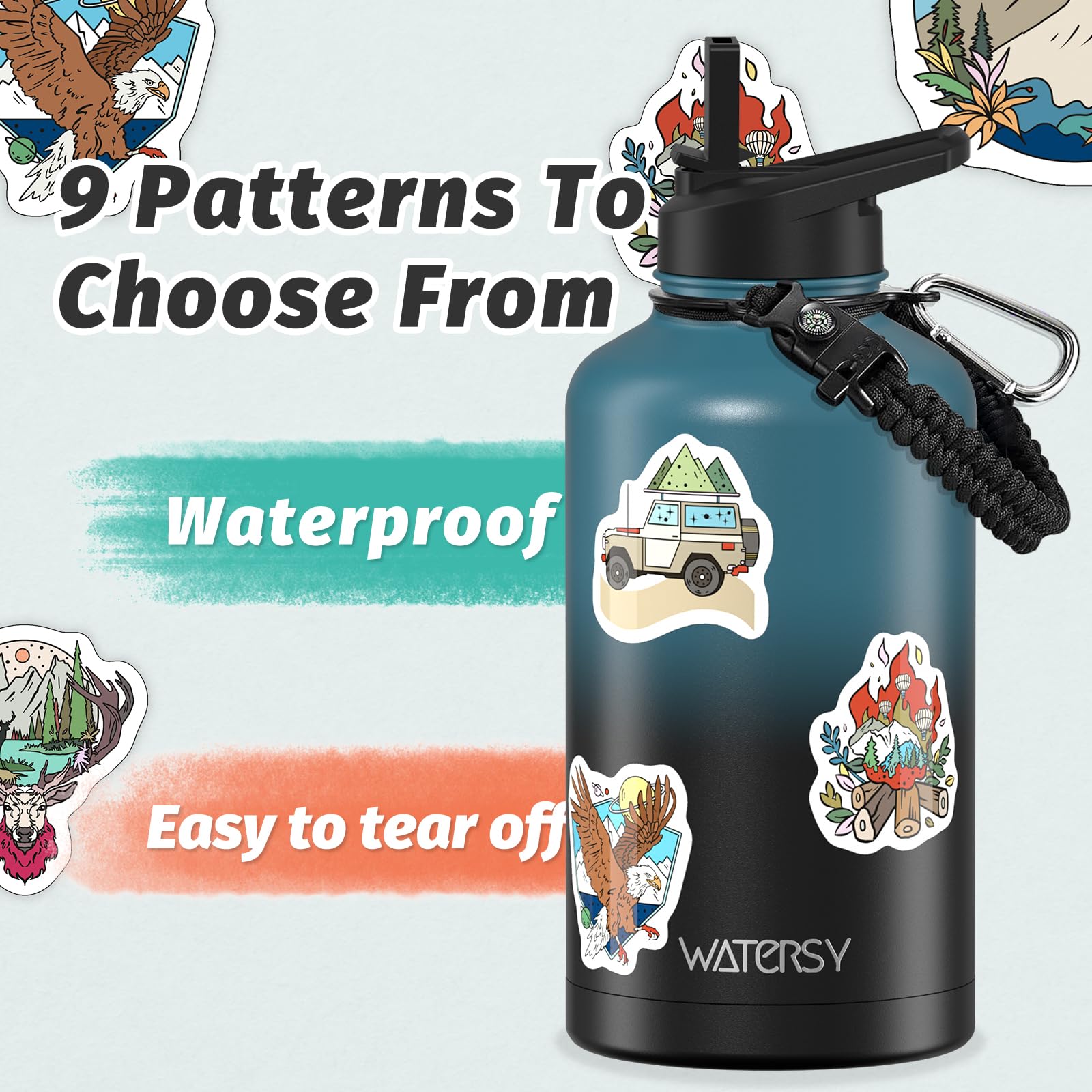 WATERSY wide mouth with ice cubes for long-lasting chill