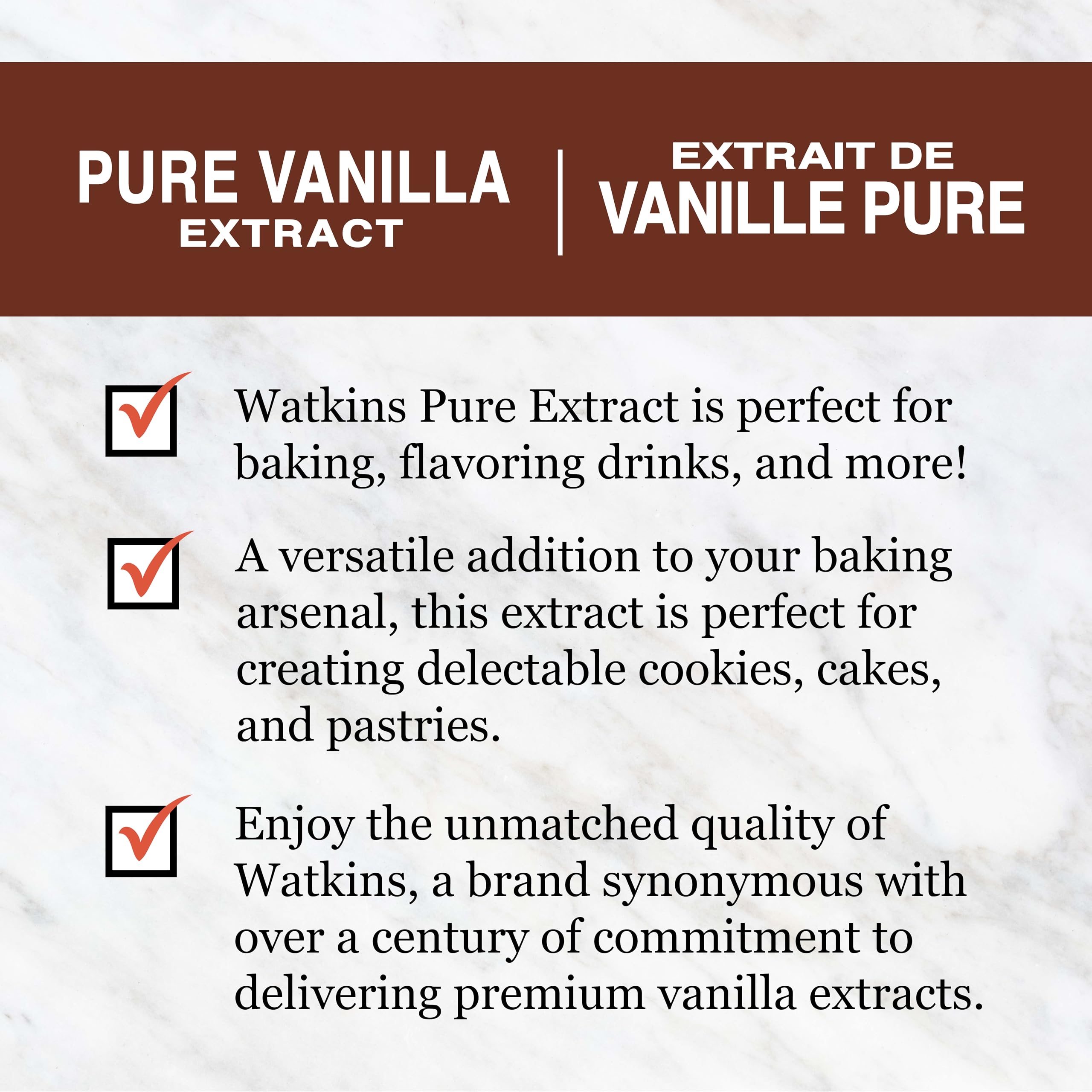 Watkins vanilla being poured into a spoon to show rich color and concentrated flavor