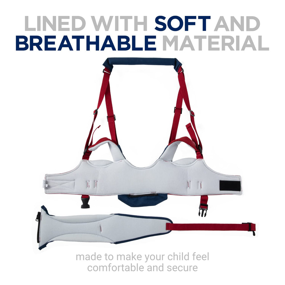Watolt worn by toddler side profile showing secure fit and balance benefit