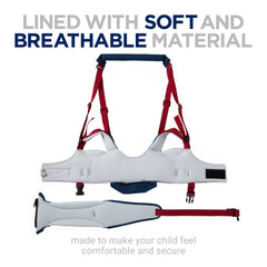Watolt worn by toddler side profile showing secure fit and balance benefit