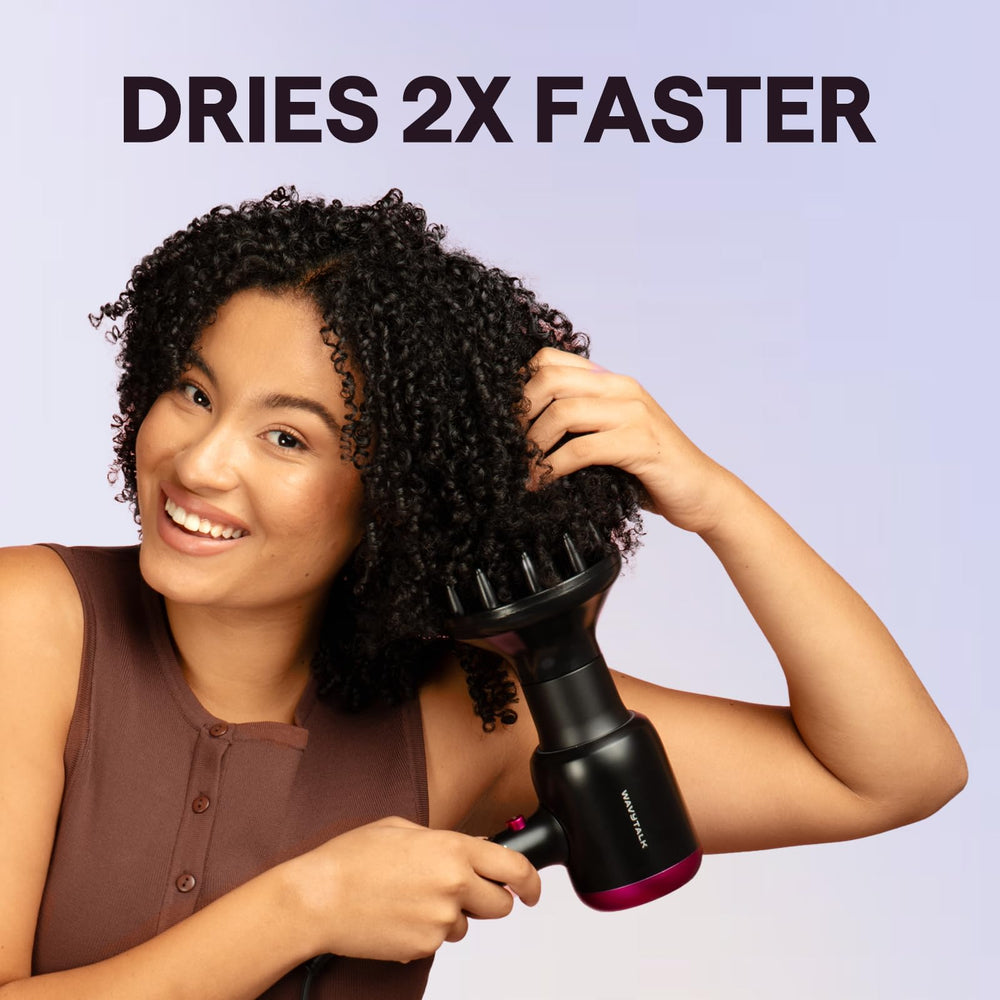 wavytalk diffuser close-up illustrating curl definition and reduced frizz