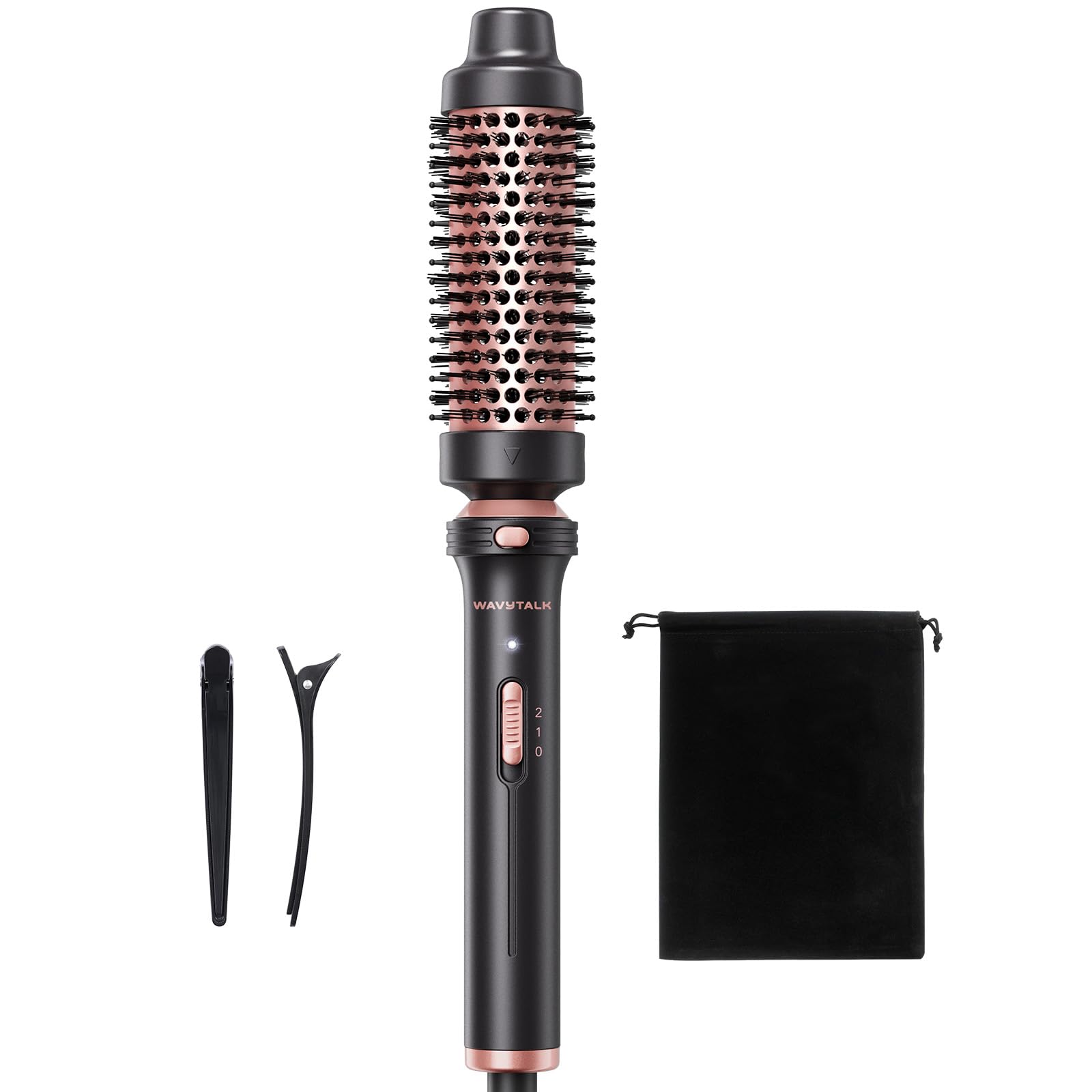 wavytalk front view brush showing sleek design and quick styling benefit