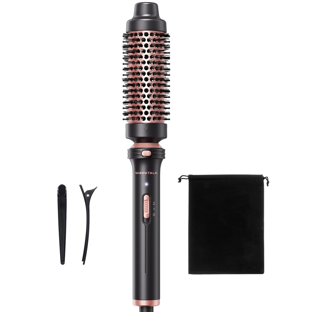 wavytalk front view brush showing sleek design and quick styling benefit