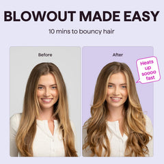 Wavytalk brush used on hair creating voluminous blowout for faster styling