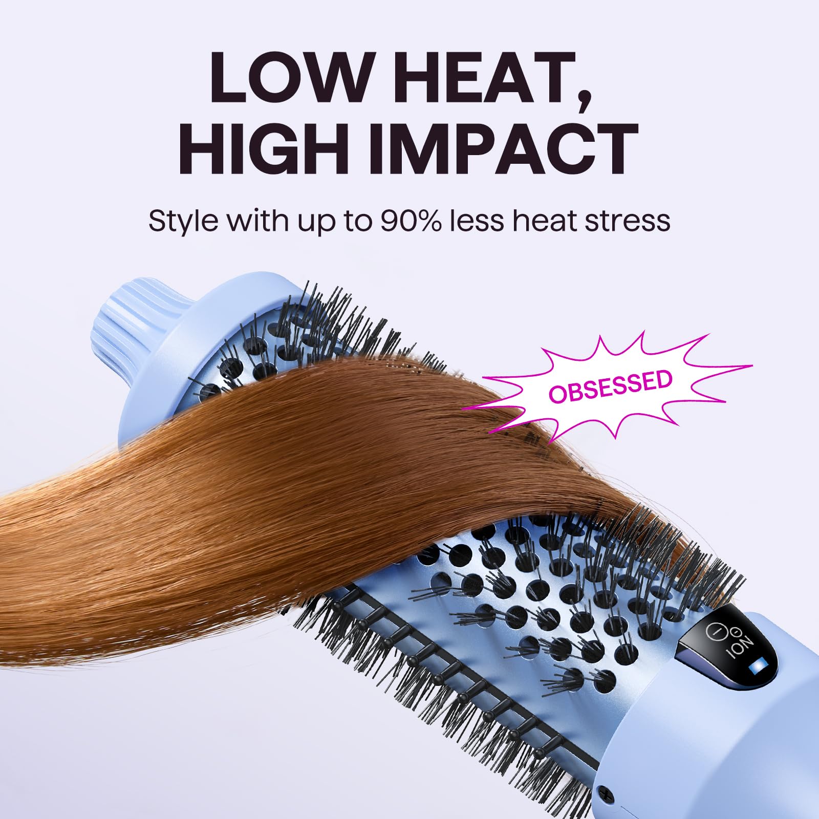 wavytalk brush held in hand to show scale and comfortable ergonomic grip
