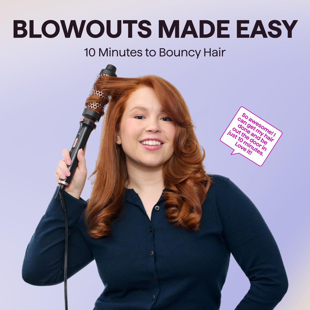 wavytalk styling in use creating loose curls demonstrating quick salon-like results