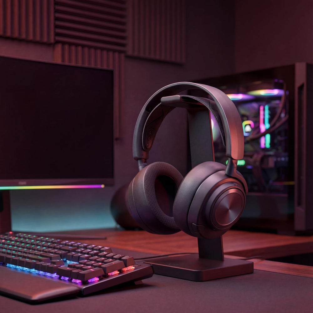 WC earpads beside headset to show size and internal ear clearance benefit