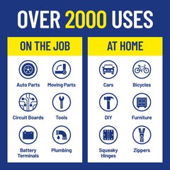 WD-40 removing grease and sticky residue from a metal surface for cleaner finish
