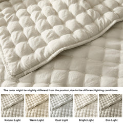 WDCOZY close-up of gold cross-stitching and soft brushed texture for comfort