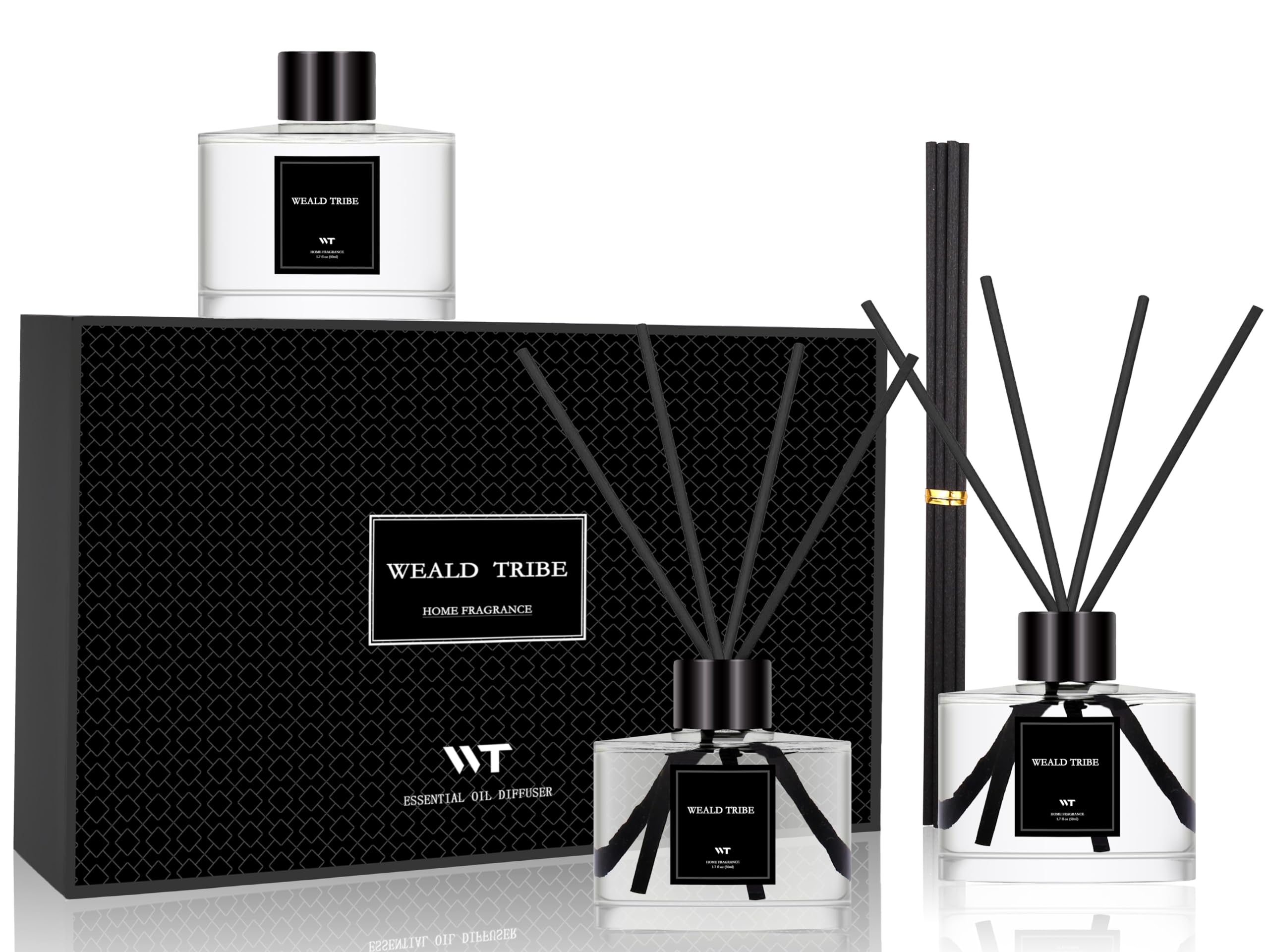 WEALD TRIBE label close-up on bottle highlighting fragrance name and natural blend