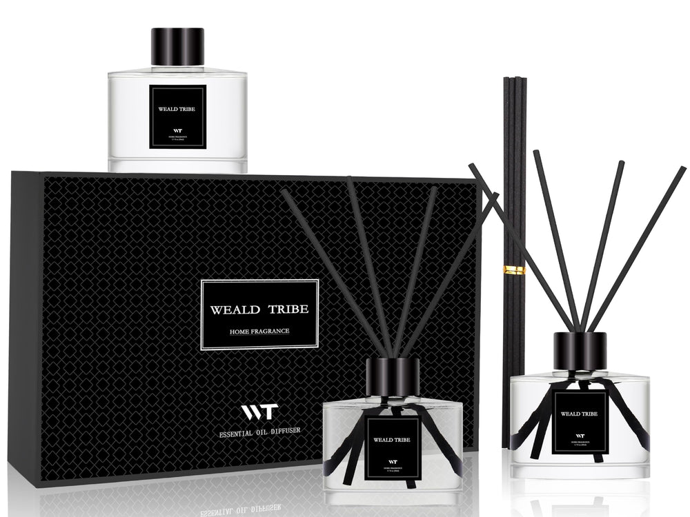 WEALD TRIBE label close-up on bottle highlighting fragrance name and natural blend