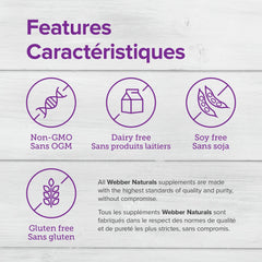 Webber Naturals bottle open with softgels visible for convenient daily supply