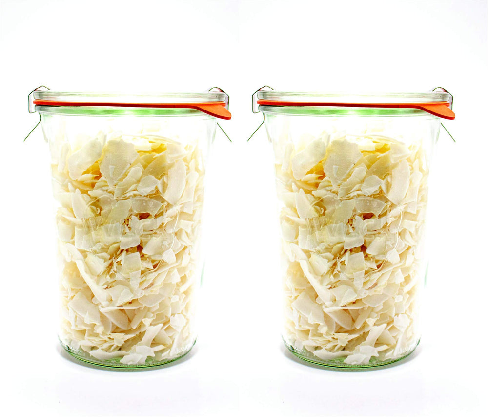 WECK jar held in hand for size comparison and convenient portioning
