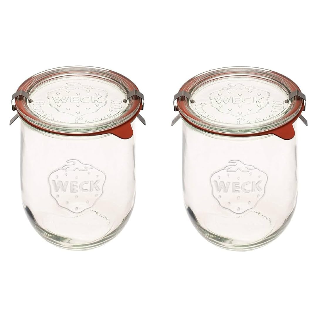 WECK jar front view with lid showing airtight seal and elegant kitchen display