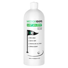 Wedge Guys front bottle view showing label and convenient applicator for easy regripping