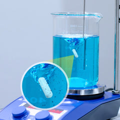 Weewooday bar spinning in beaker on stir plate demonstrating reliable mixing