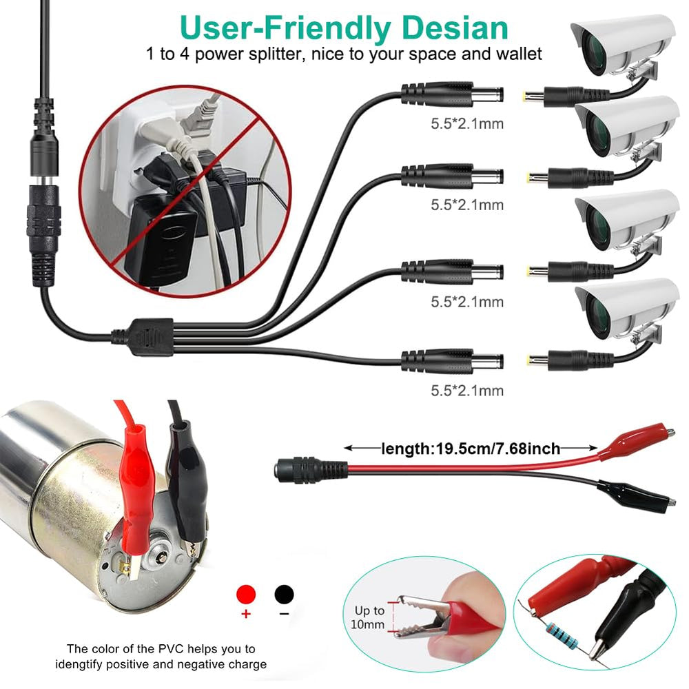 Wefomey alligator clip adapter attached to bare wire for DIY projects