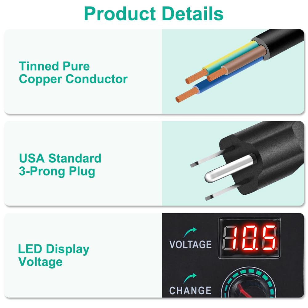 Wefomey adapter powering LED strip to demonstrate stable lighting